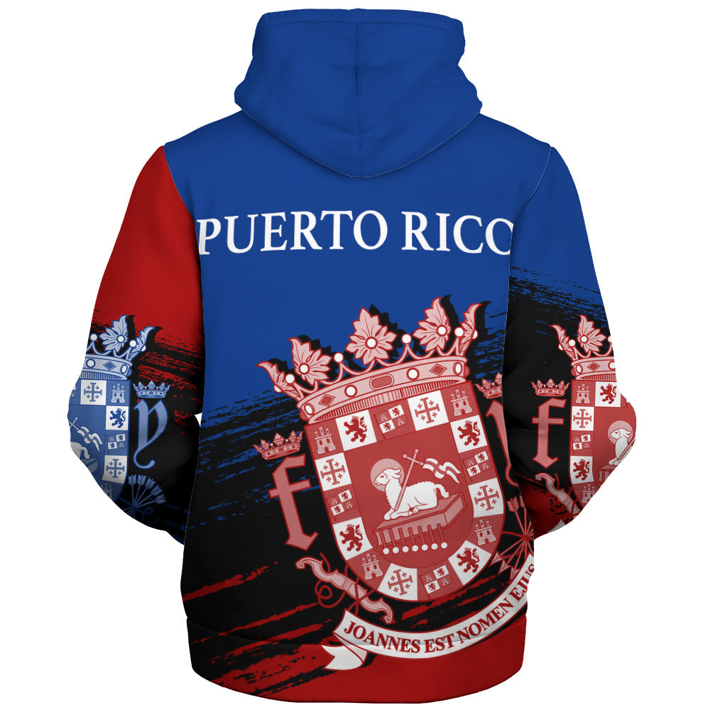 Puerto Rico Sherpa Hoodie Coat Of Arms Pride Style