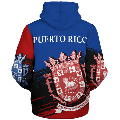 Puerto Rico Sherpa Hoodie Coat Of Arms Pride Style