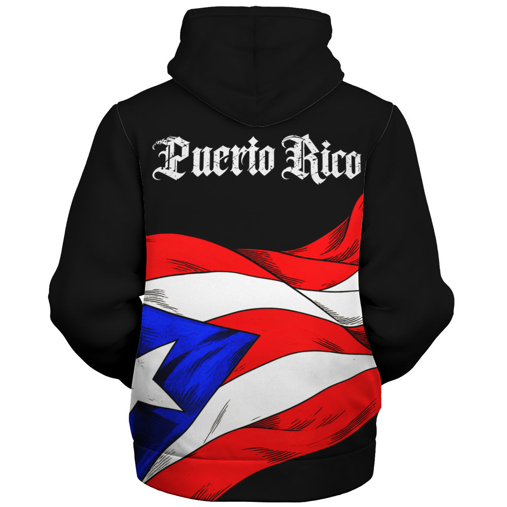 Puerto Rico Sherpa Hoodie Coqui Flag Boricua Heritage