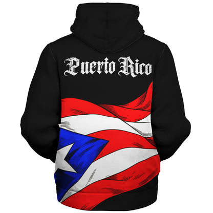 Puerto Rico Sherpa Hoodie Coqui Flag Boricua Heritage