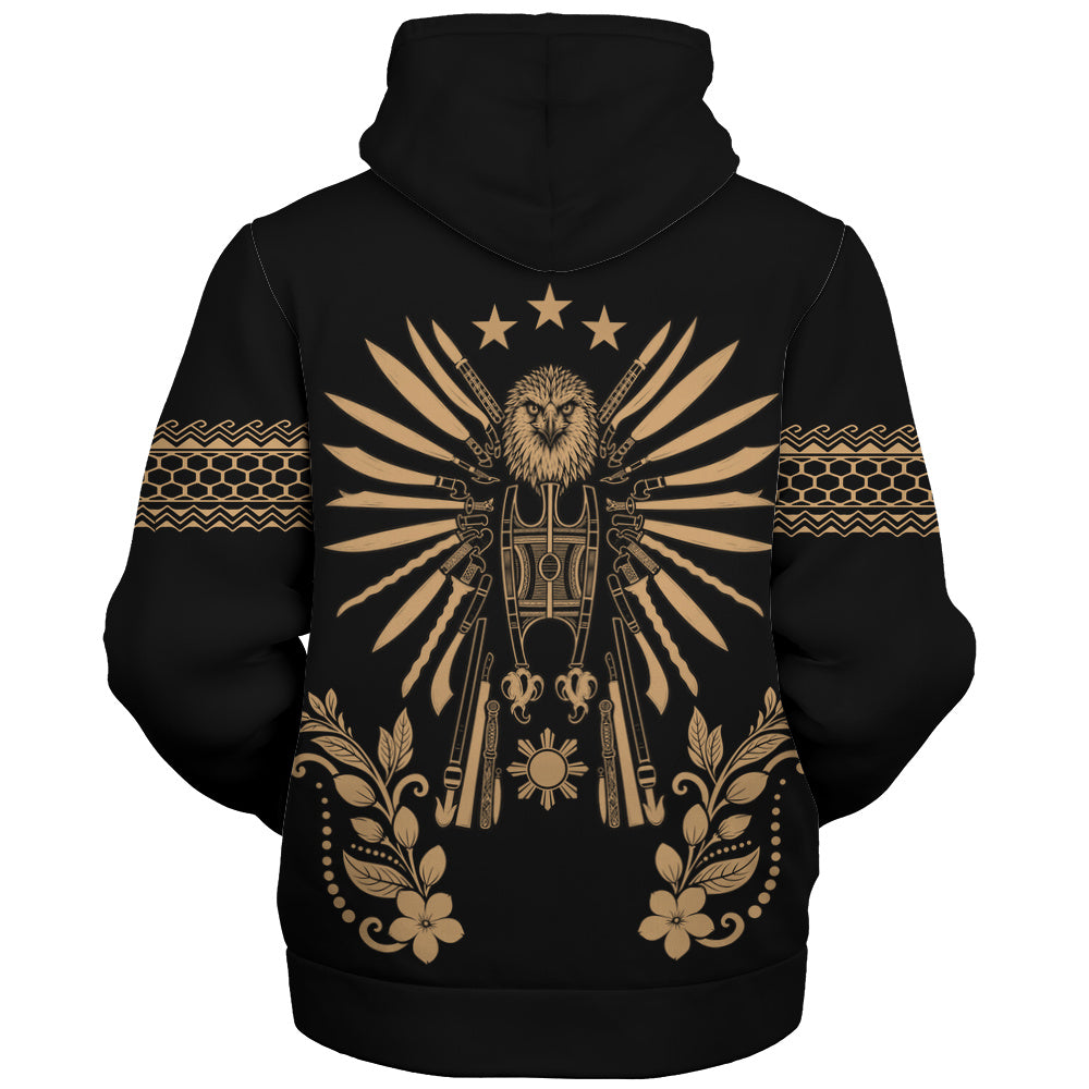 Philippines Filipinos Sherpa Hoodie Sampaguita With Eagle Sun Filipino Heritage