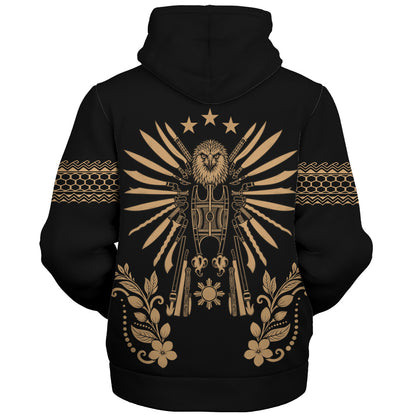 Philippines Filipinos Sherpa Hoodie Sampaguita With Eagle Sun Filipino Heritage