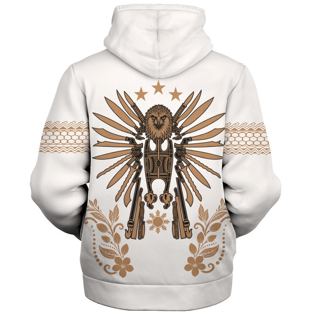 Philippines Filipinos Sherpa Hoodie Sampaguita With Eagle Sun Filipino Heritage