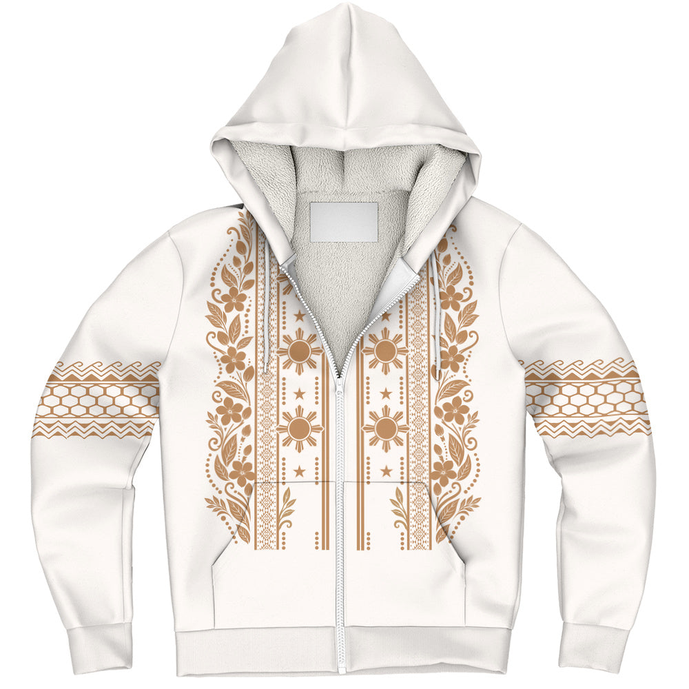 Philippines Filipinos Sherpa Hoodie Sampaguita With Eagle Sun Filipino Heritage