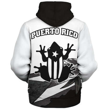 Puerto Rico Sherpa Hoodie Coqui Frog Puerto Rican Flag Tropical Floral Boricua Pride