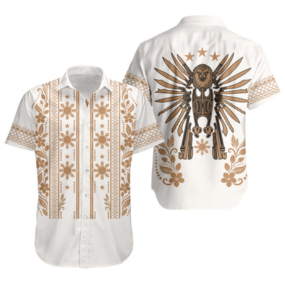 Philippines Filipinos Short Sleeve Shirt Sampaguita With Eagle Sun Filipino Heritage