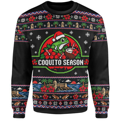 Puerto Rico Sweatshirt Coquito Season Puerto Rico Christmas Ugly Style