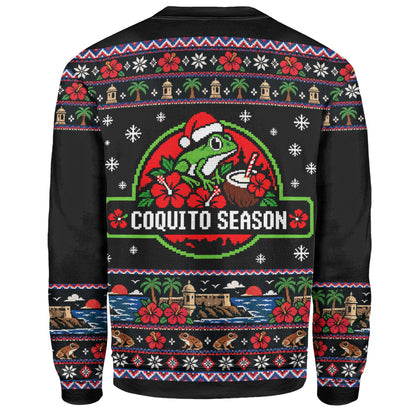 Puerto Rico Sweatshirt Coquito Season Puerto Rico Christmas Ugly Style