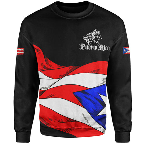 Puerto Rico Sweatshirt Coqui Flag Boricua Heritage