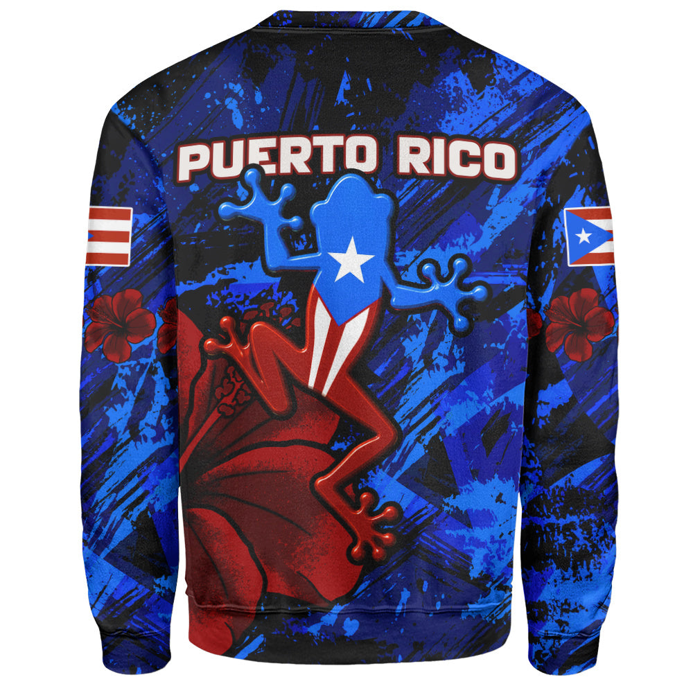 Puerto Rico Sweatshirt Coqui Frog Flag Hibiscus Tropical Floral Pride