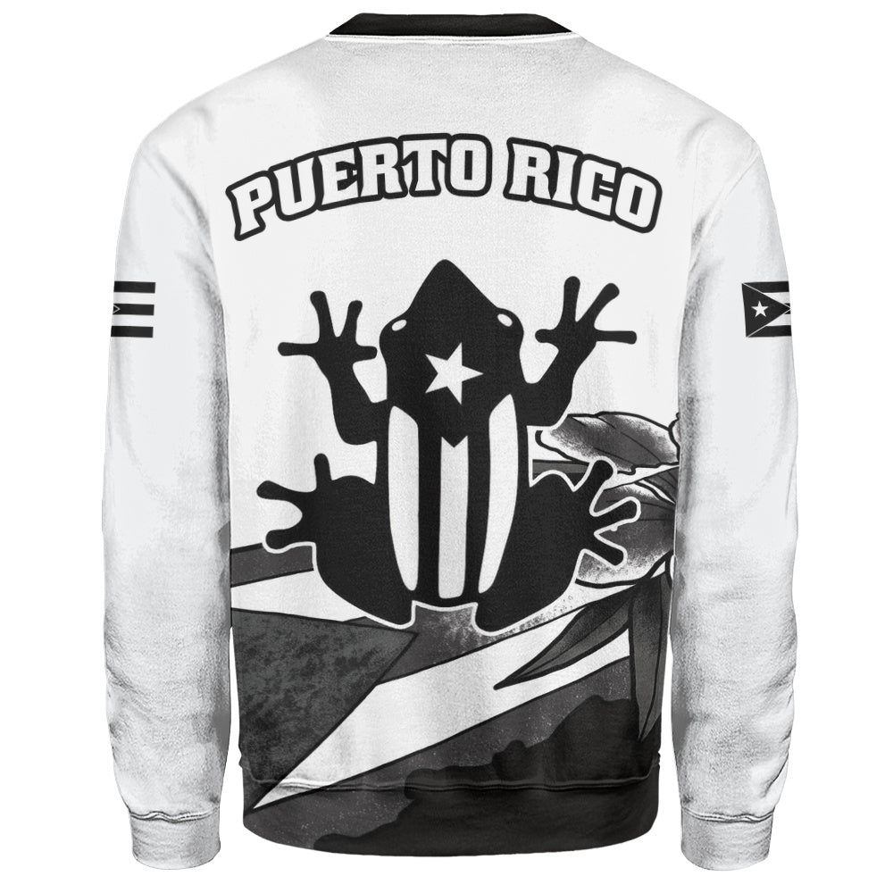 Puerto Rico Sweatshirt Coqui Frog Puerto Rican Flag Tropical Floral Boricua Pride