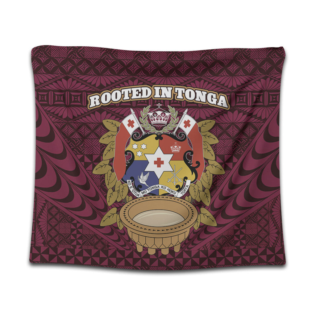 Tonga Tapestry Rooted In Tonga Coat Of Arms Kava Bowl Ngatu Style