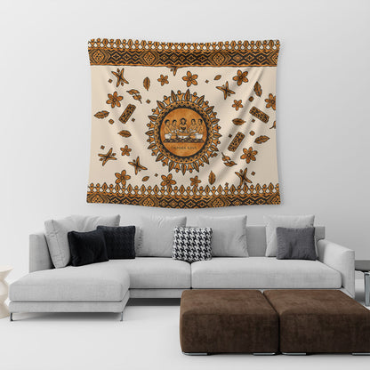 Tonga Tapestry Taumafa Kava Ceremony Tapa Heritage Style