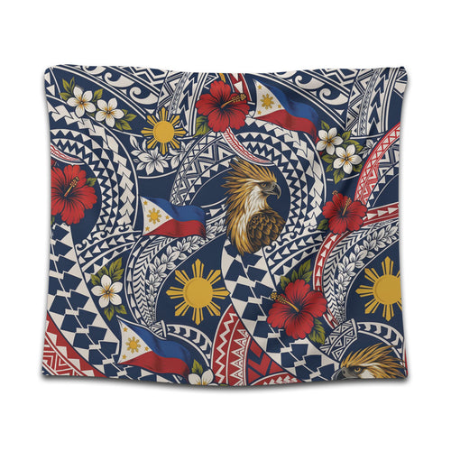 Philippines Filipinos Tapestry Eagle Sun Flag Floral Tribal Style
