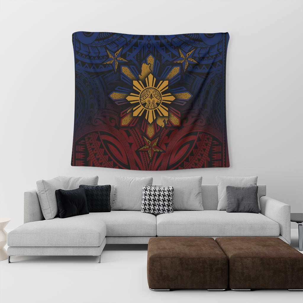 Philippines Filipinos Tapestry Golden Sun Islands Tribal Style