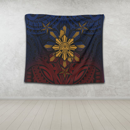 Philippines Filipinos Tapestry Golden Sun Islands Tribal Style