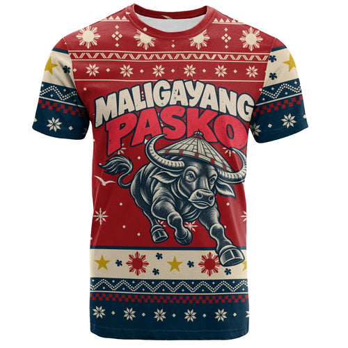 Philippines Filipinos T-Shirt Ugly Christmas Maligayang Pasko Filipino Carabao