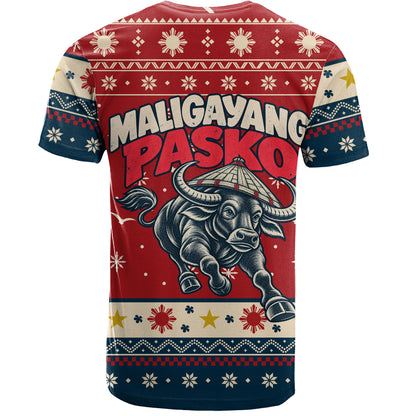 Philippines Filipinos T-Shirt Ugly Christmas Maligayang Pasko Filipino Carabao