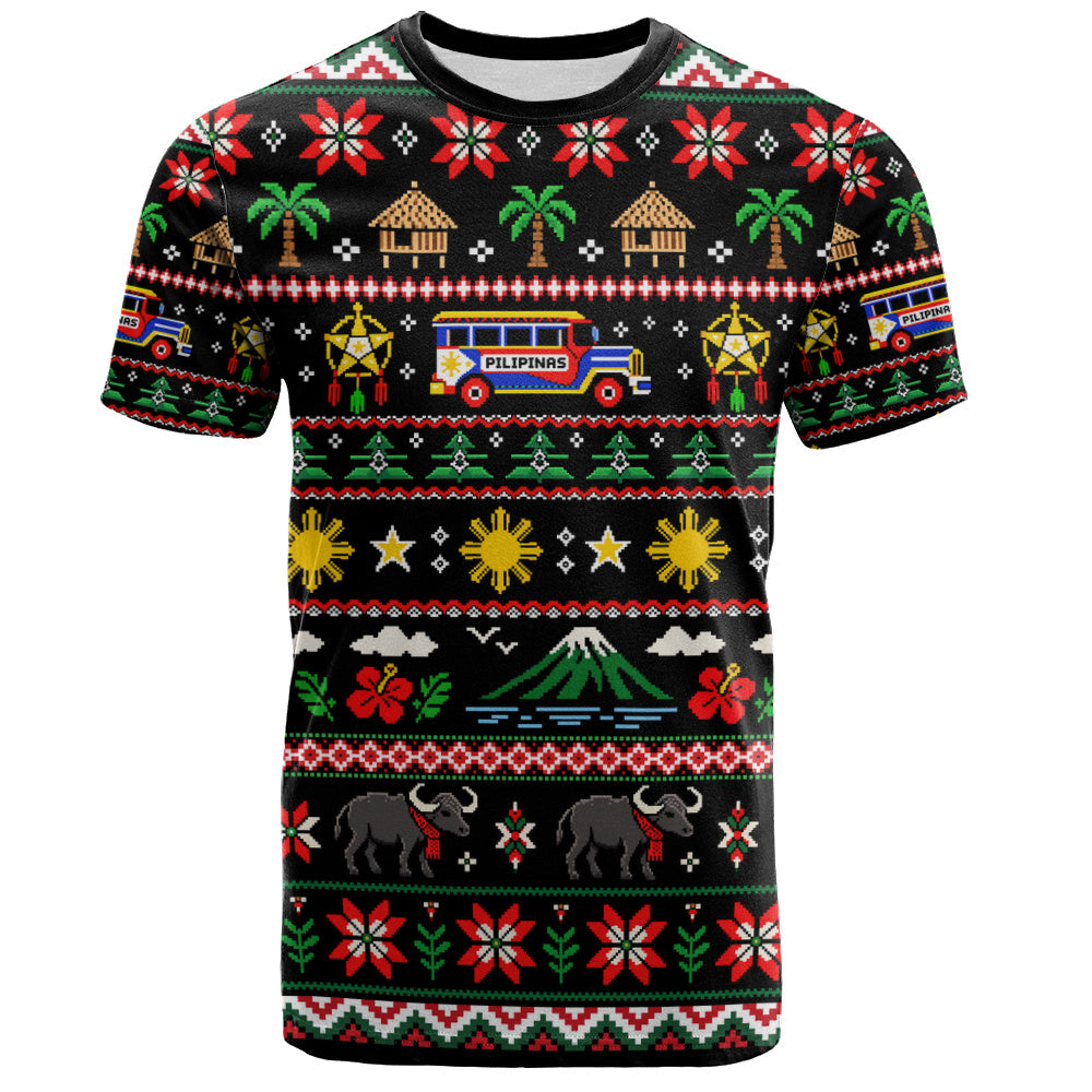 Philippines Filipinos T-Shirt Maligayang Pasko Pattern Style