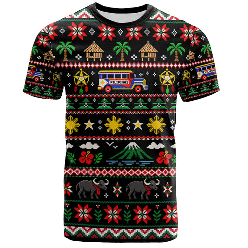 Philippines Filipinos T-Shirt Maligayang Pasko Pattern Style