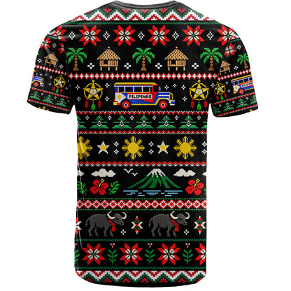 Philippines Filipinos T-Shirt Maligayang Pasko Pattern Style