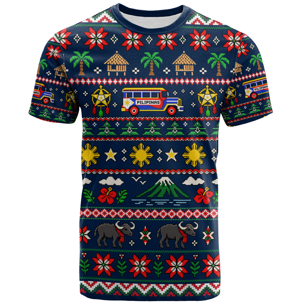 Philippines Filipinos T-Shirt Maligayang Pasko Pattern Style