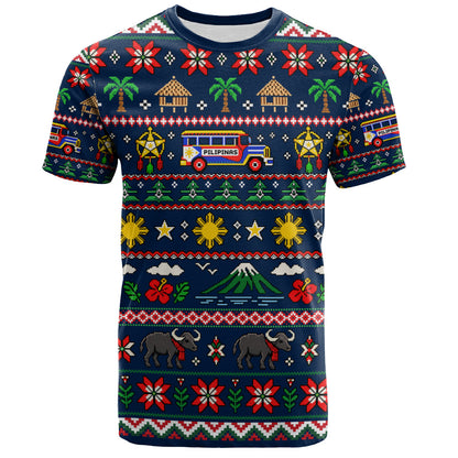 Philippines Filipinos T-Shirt Maligayang Pasko Pattern Style