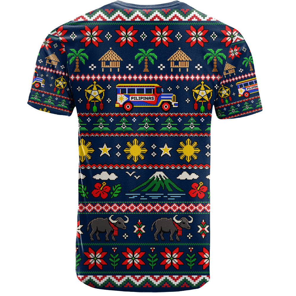 Philippines Filipinos T-Shirt Maligayang Pasko Pattern Style