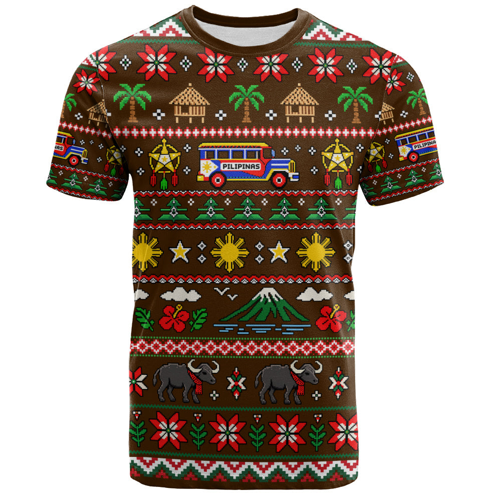 Philippines Filipinos T-Shirt Maligayang Pasko Pattern Style
