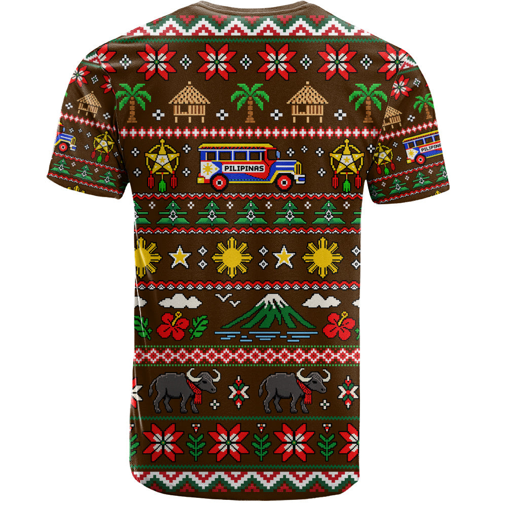 Philippines Filipinos T-Shirt Maligayang Pasko Pattern Style