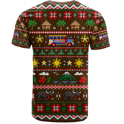 Philippines Filipinos T-Shirt Maligayang Pasko Pattern Style
