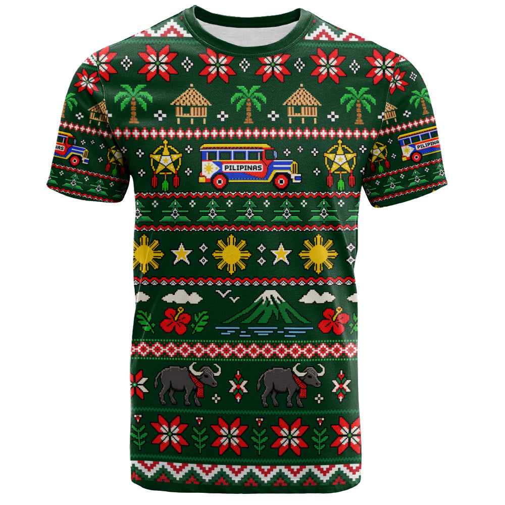 Philippines Filipinos T-Shirt Maligayang Pasko Pattern Style