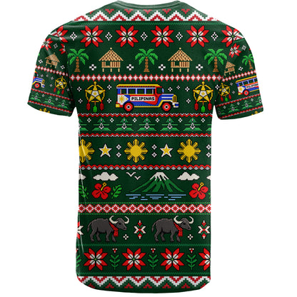 Philippines Filipinos T-Shirt Maligayang Pasko Pattern Style
