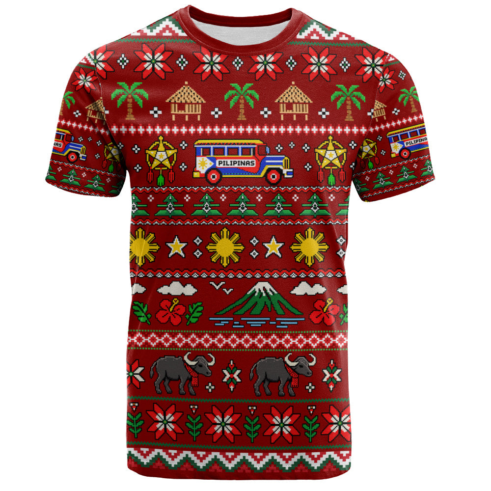 Philippines Filipinos T-Shirt Maligayang Pasko Pattern Style