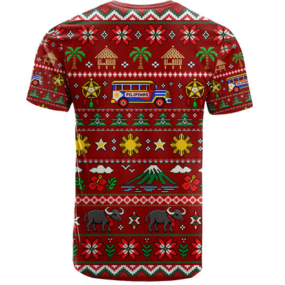 Philippines Filipinos T-Shirt Maligayang Pasko Pattern Style