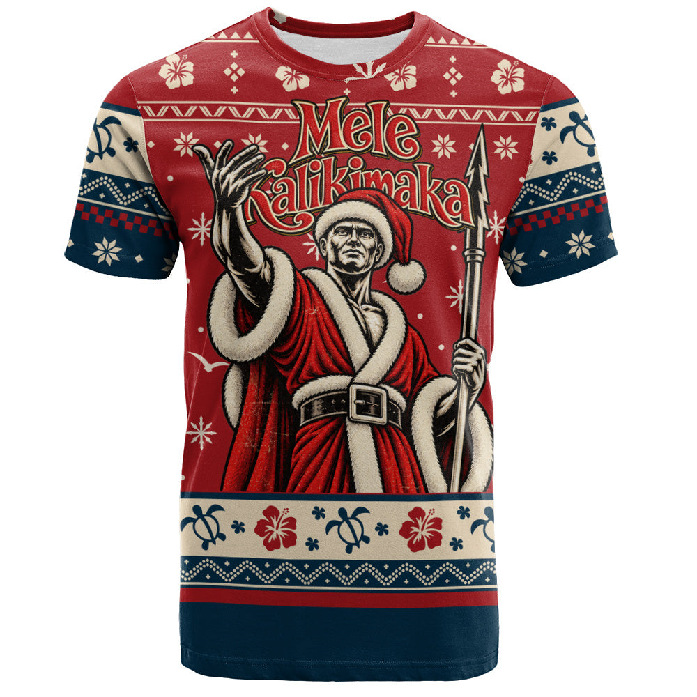 Hawaii T-Shirt Ugly Christmas Mele Kalikimaka King Kamehameha