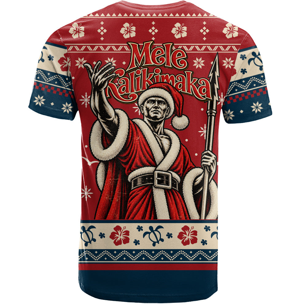 Hawaii T-Shirt Ugly Christmas Mele Kalikimaka King Kamehameha