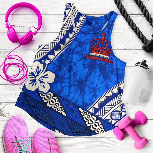 Tonga Women Tank Kingdom Crown Polynesian Floral Pride
