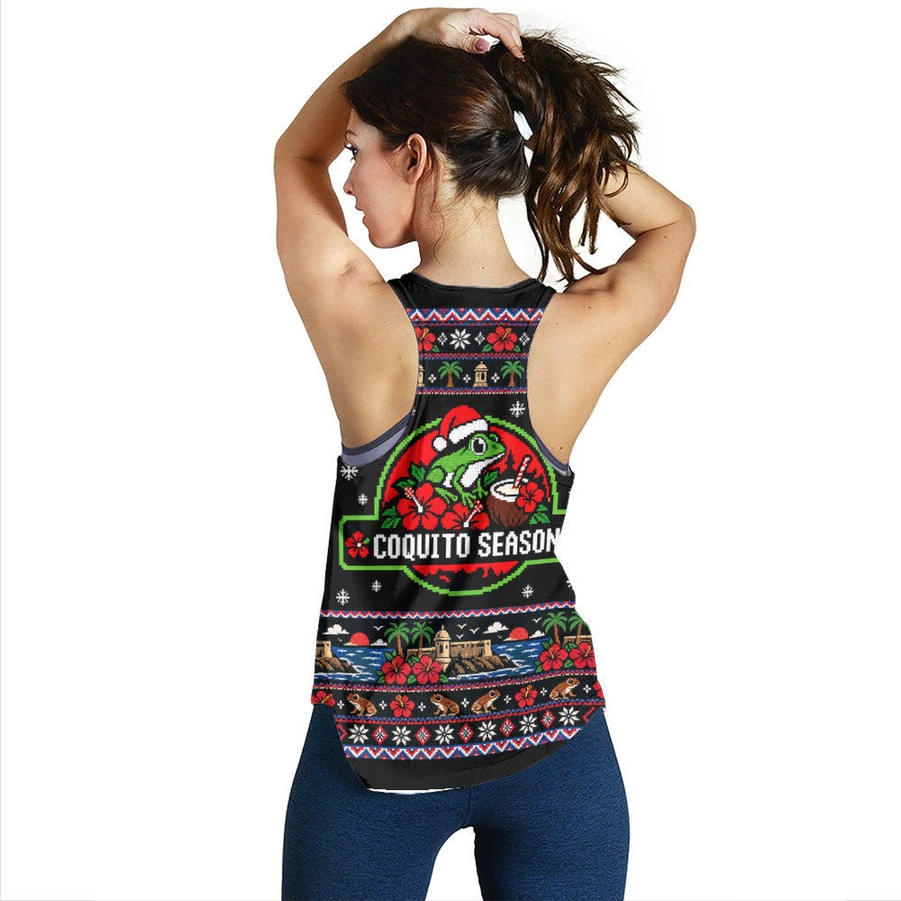 Puerto Rico Women Tank Coquito Season Puerto Rico Christmas Ugly Style