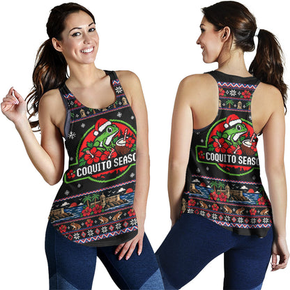 Puerto Rico Women Tank Coquito Season Puerto Rico Christmas Ugly Style