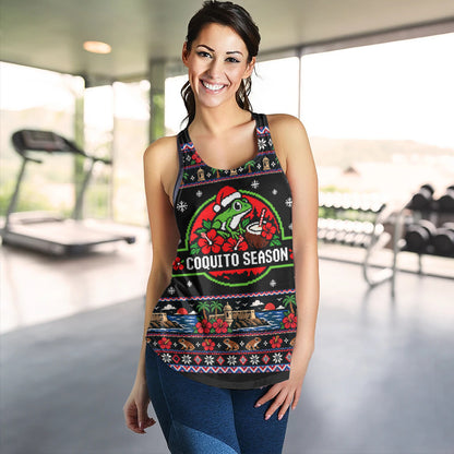 Puerto Rico Women Tank Coquito Season Puerto Rico Christmas Ugly Style