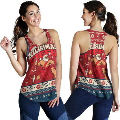 Tonga Women Tank Ugly Christmas Kilisimasi Fiefia Tongan Warrior Santa