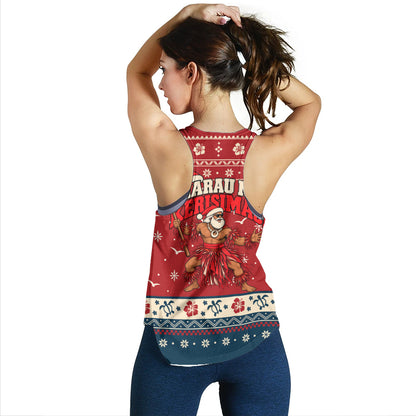 Fiji Women Tank Ugly Christmas Marau na Kerisimasi Fijian Warrior Santa