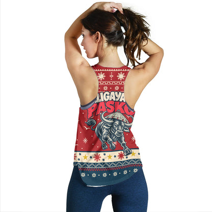 Philippines Filipinos Women Tank Ugly Christmas Maligayang Pasko Filipino Carabao