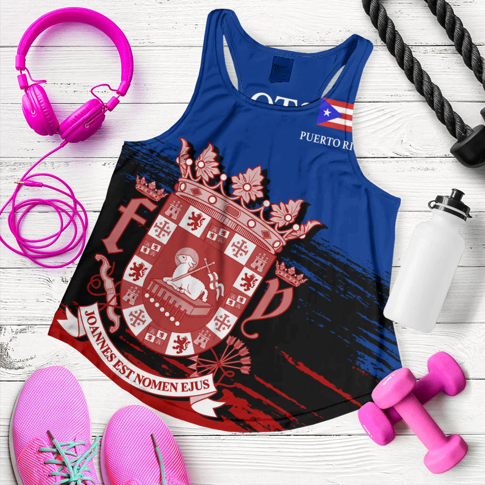 Puerto Rico Women Tank Coat Of Arms Pride Style