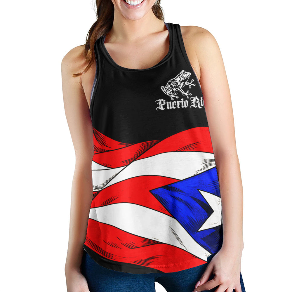Puerto Rico Women Tank Coqui Flag Boricua Heritage