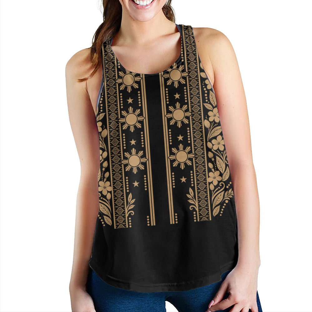 Philippines Filipinos Women Tank Sampaguita With Eagle Sun Filipino Heritage