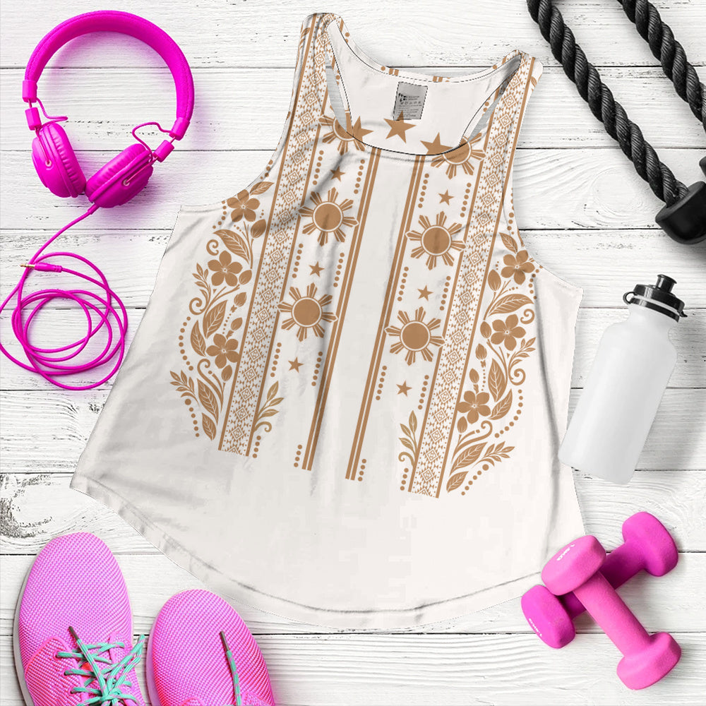 Philippines Filipinos Women Tank Sampaguita With Eagle Sun Filipino Heritage