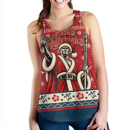 Hawaii Women Tank Ugly Christmas Mele Kalikimaka King Kamehameha