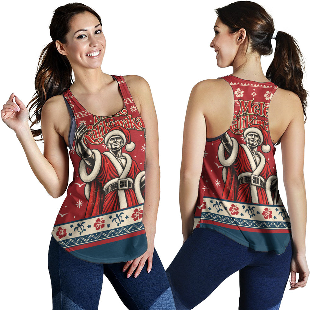 Hawaii Women Tank Ugly Christmas Mele Kalikimaka King Kamehameha